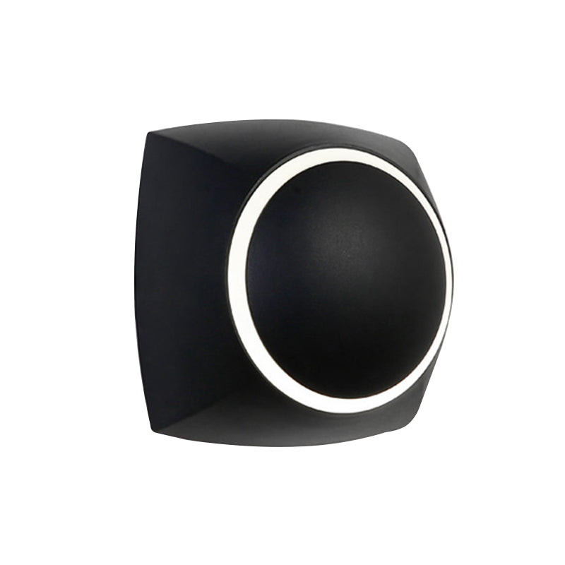 Rotation Squared Metallic Mur Murce Minimalisme LED Mur blanc LED MUR MURD dans un éclairage chaud / blanc