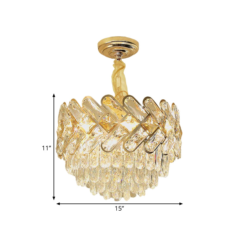 Lampada del soffitto a soffitto per ciotola contemporanea Blocco a 5/7 a 7 a 7 a testa lampadario a sospensione in oro in oro