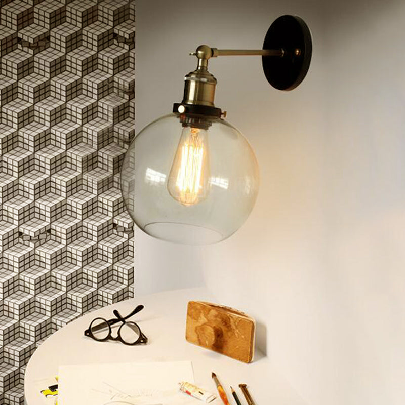 Messing een lichte lampje licht vintage stijl helder glazen belverlichtingsarmatuur met plug-in koord