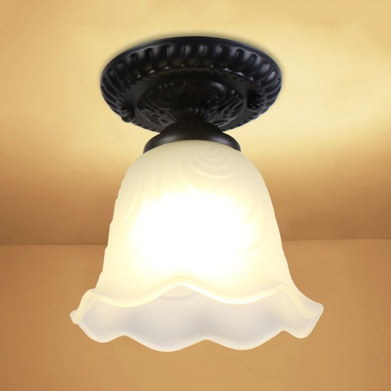 Luminaires de plafond à une ampoule, cône industriel en verre transparent, éclairage semi-encastré en argent/laiton/rouille