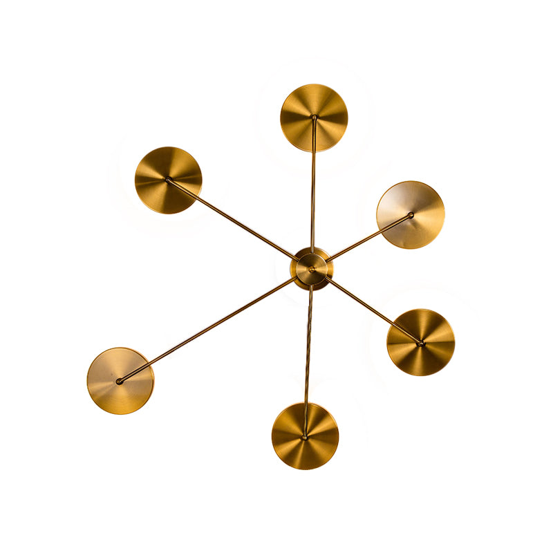 Golden Sputnik Design Wandleuchte Licht moderne LED -Metallwandlampe für Wohnzimmer, warme/weiße Beleuchtung