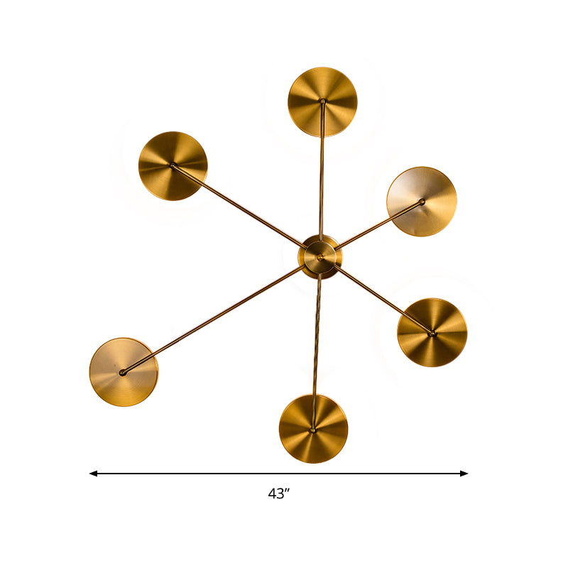 Golden Sputnik Design Wandleuchte Licht moderne LED -Metallwandlampe für Wohnzimmer, warme/weiße Beleuchtung