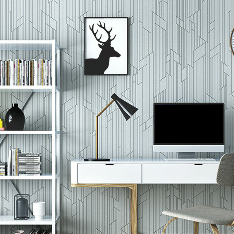 Modern Geometry Wallpaper Roll Non-Woven Washable Light-Color Wall Covering for Bedroom
