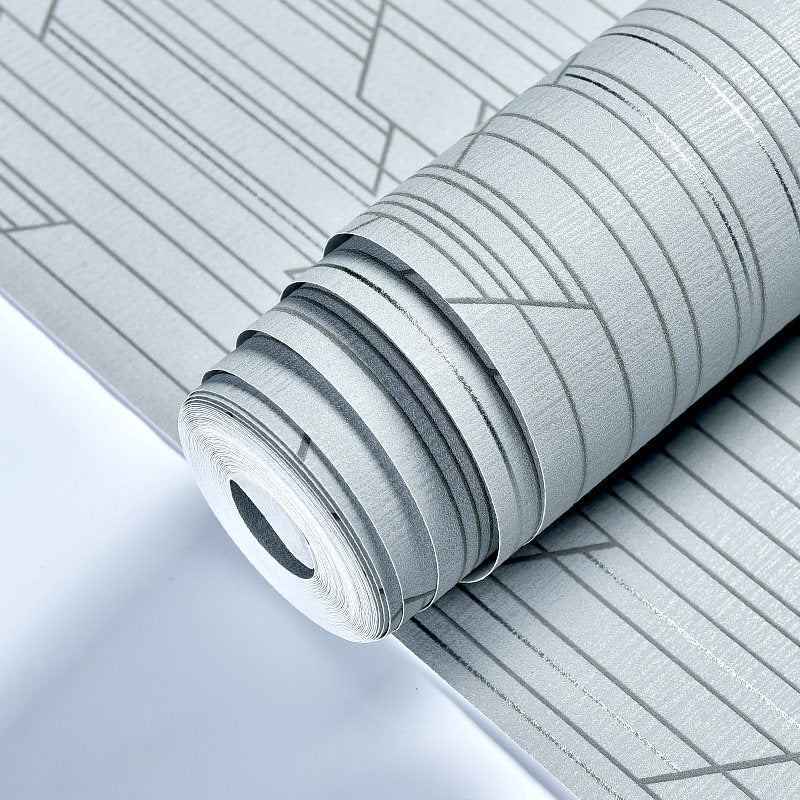 Modern Geometry Wallpaper Roll Non-Woven Washable Light-Color Wall Covering for Bedroom