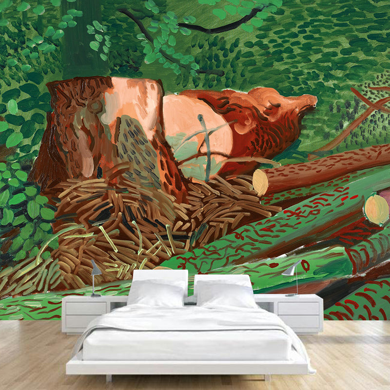 Whole Logged Wood Wallpaper Murals Stain-Resistant Artistic Bedroom Wall Covering