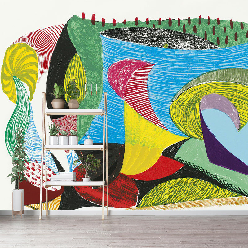 Niet-geweven hele kleurrijke muurschilderingen kunstenaarschap abstracte kunstwerken muur decor, gepersonaliseerde grootte