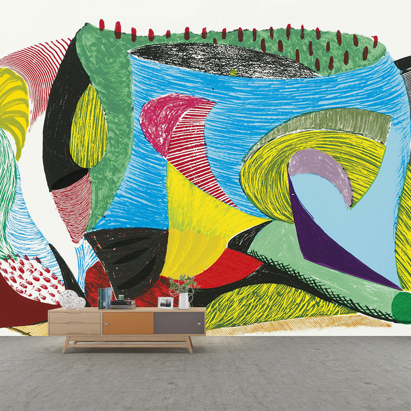 Niet-geweven hele kleurrijke muurschilderingen kunstenaarschap abstracte kunstwerken muur decor, gepersonaliseerde grootte