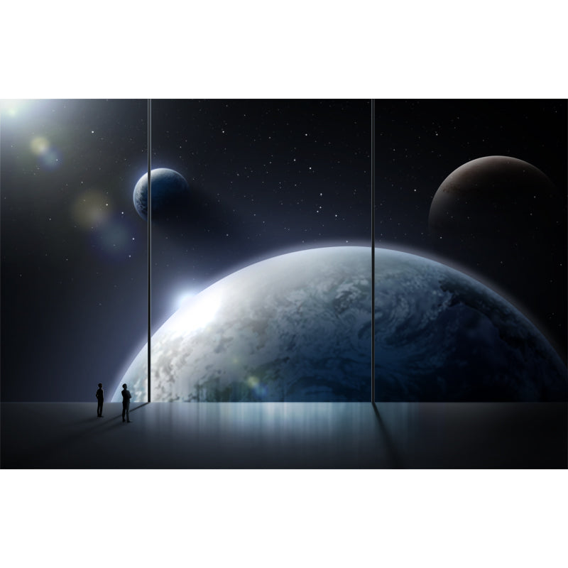 Planet Mural Wallpaper Science Fiction Stain Resistant Living Room Wall Decor, Made to Measure