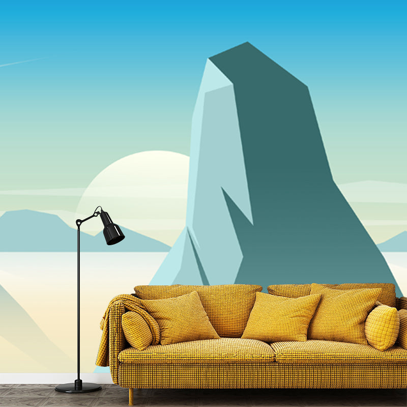 Resplendent Wilds Landscape Wall Murals for Living Room, Aqua, Custom Size Available