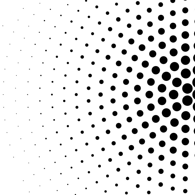 Modern Polka Dots Radial Mural Black and White Moisture Resistant Wall Decor for Bedroom