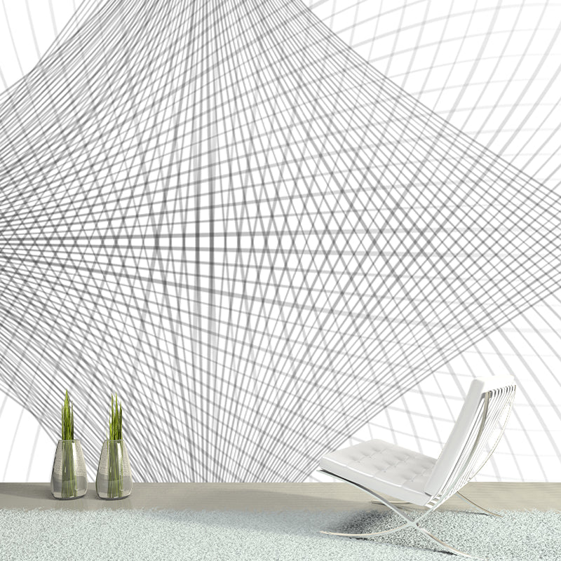 Whole Crisscrossed Line Mural Decal Moisture Resistant Minimalist Living Room Wall Decor