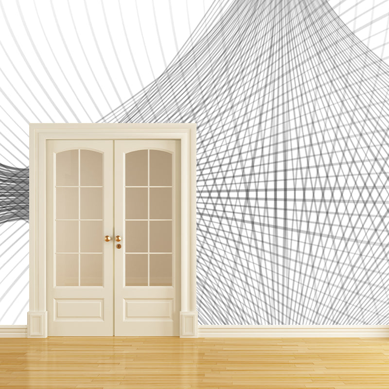Whole Crisscrossed Line Mural Decal Moisture Resistant Minimalist Living Room Wall Decor