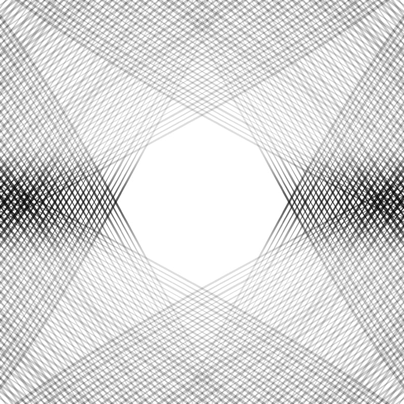 Big Criss-Crossed Star Pattern Mural for Bedroom Geometric Wall Decor in Black-White, Waterproof