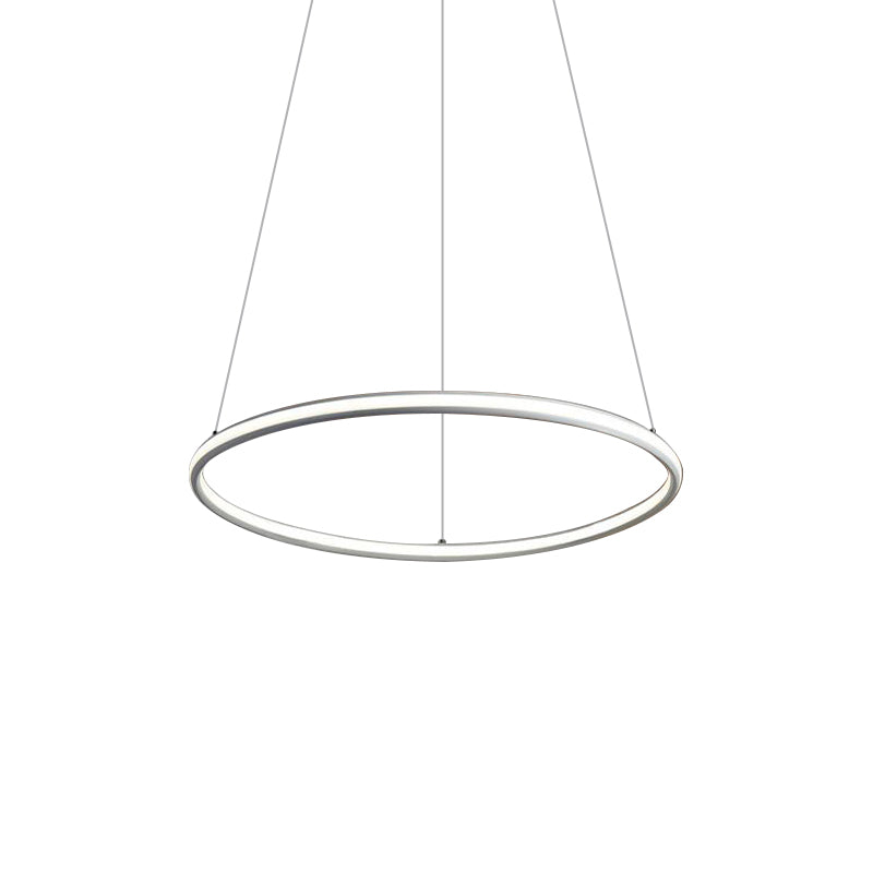 Acrylic Ring Chandelier Simple 1/2/3-Light LED Ceiling Pendant Lighting Fixture in Warm/White/Natural Light