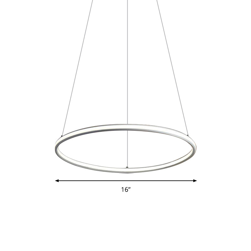 Acrylic Ring Chandelier Simple 1/2/3-Light LED Ceiling Pendant Lighting Fixture in Warm/White/Natural Light