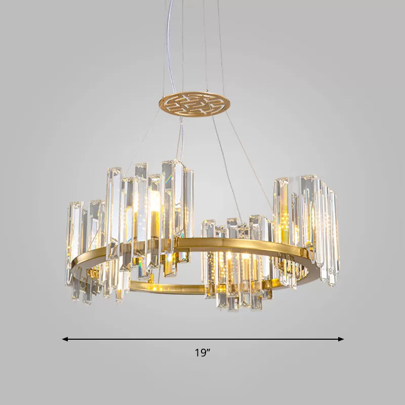 Goud 4/6 bollen plafondlamp modern helder kristal kubieke schaduw ringvormige kroonluchter verlichtingsarmatuur