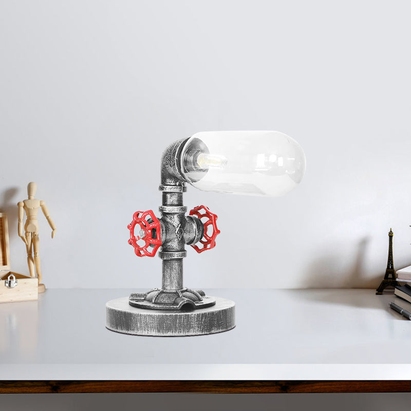 1/4/5-Bulb-Kapsel Schatten Tisch Liging Industrial Clear/Bernstein Glas Nachtlampe für Schlafzimmer