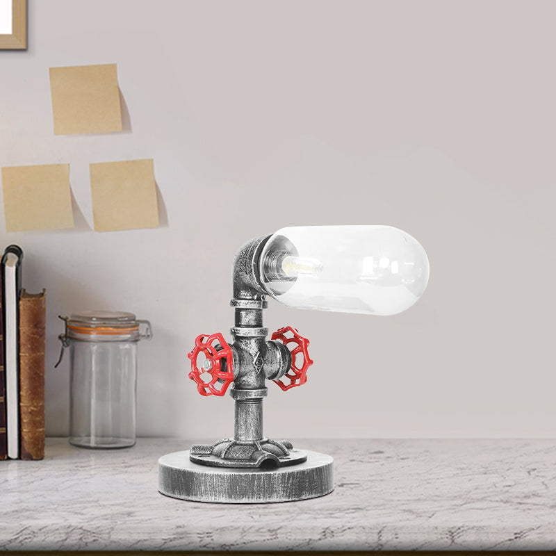 1/4/5-Bulb-Kapsel Schatten Tisch Liging Industrial Clear/Bernstein Glas Nachtlampe für Schlafzimmer