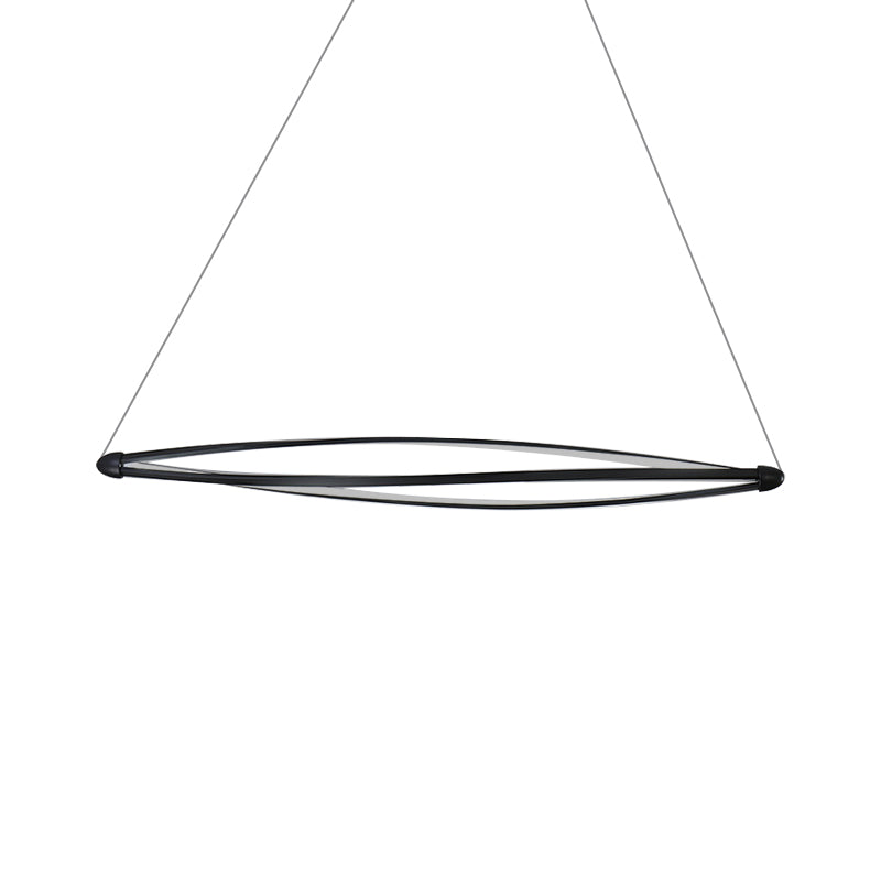 Kit de lampe suspendue en spirale Pendentif à plafond noir à LED moderne dans la lumière chaude / blanc / naturel