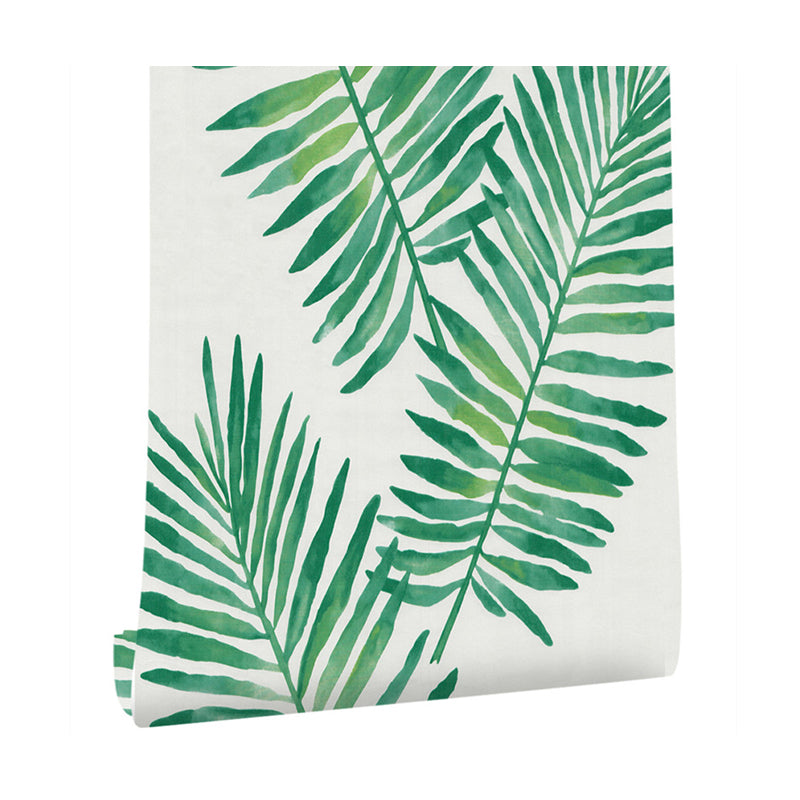 Self Stick Palm Leaf Wallpaper Tropical PVC Easy Peel Off Wall Decor in Green, 34.2-sq ft