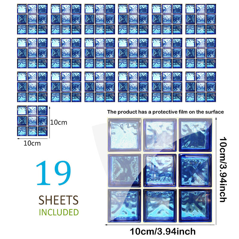 Boho-Chic Tile Wallpaper Panel Multicolored Peel and Stick Wall Art for Bathroom (36 Pcs)