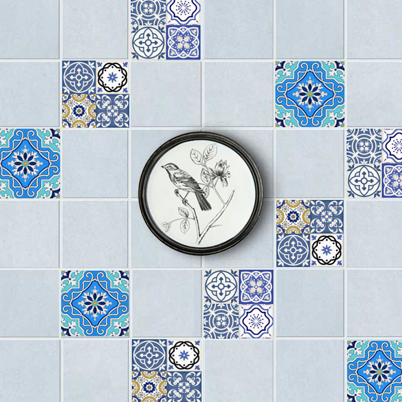 Blue-Purple Quatrefoil Wallpaper Panels Peel and Paste Wall Covering for Accent Wall