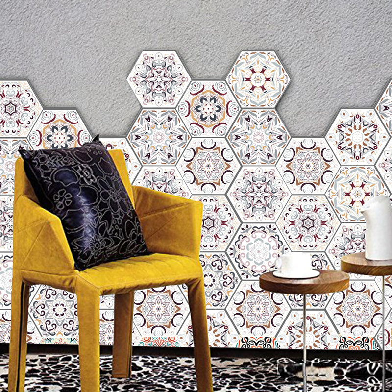 Peel and Stick Snowflakes Wallpaper Panel Bohemian Style PVC Wall Covering, 10-sq ft