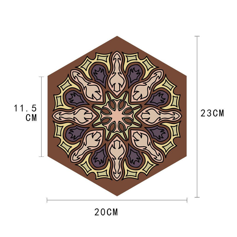 Bohemia Floral Printed Stick Wallpaper Panel Brown Living Room Wall Covering, 5.9-sq ft