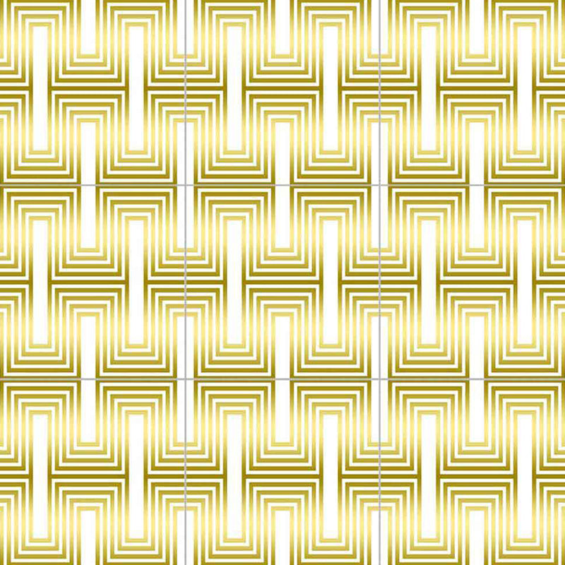 Yellow Matrix Wallpaper Panels Geometry Modern Peel and Stick Wall Art for Bathroom
