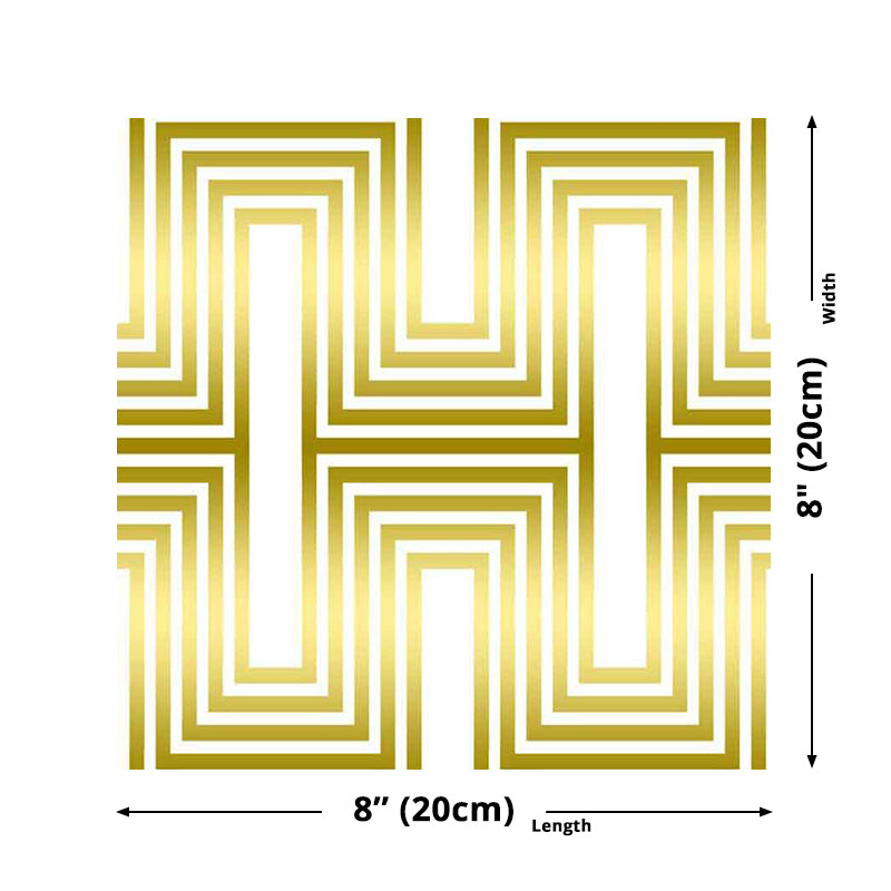 Yellow Matrix Wallpaper Panels Geometry Modern Peel and Stick Wall Art for Bathroom