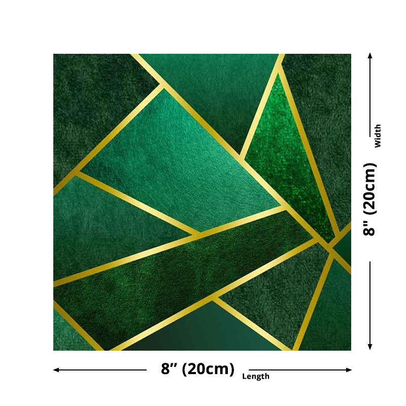Geometric Adhesive Wallpaper Panels for Kitchen 4.3-sq ft Wall Covering in Green