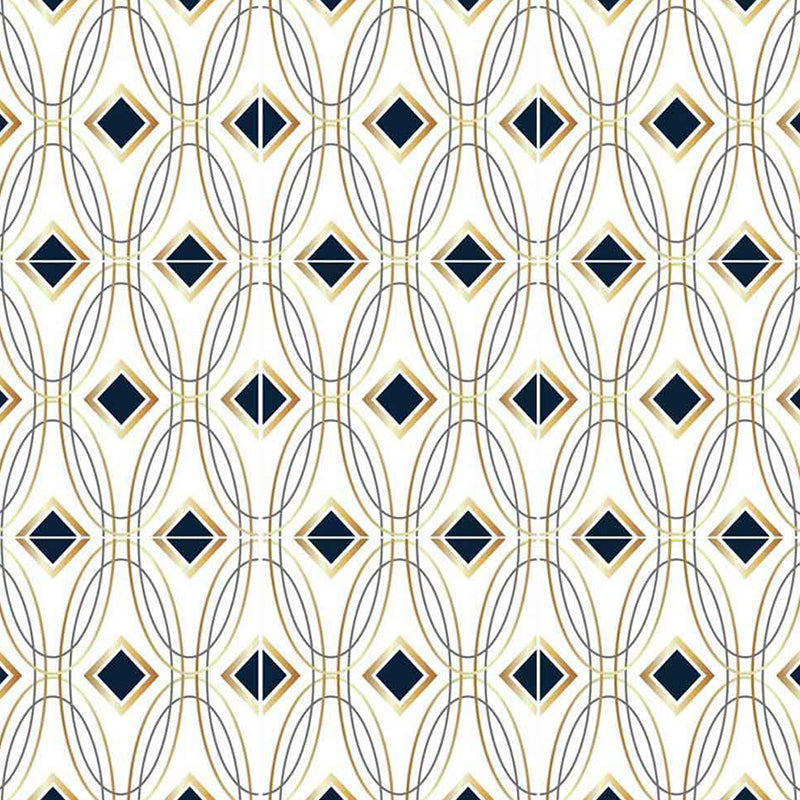 Modern Seamless Pattern Wallpaper Panel in Black-Gold Self-Adhesive Wall Decor for Kitchen