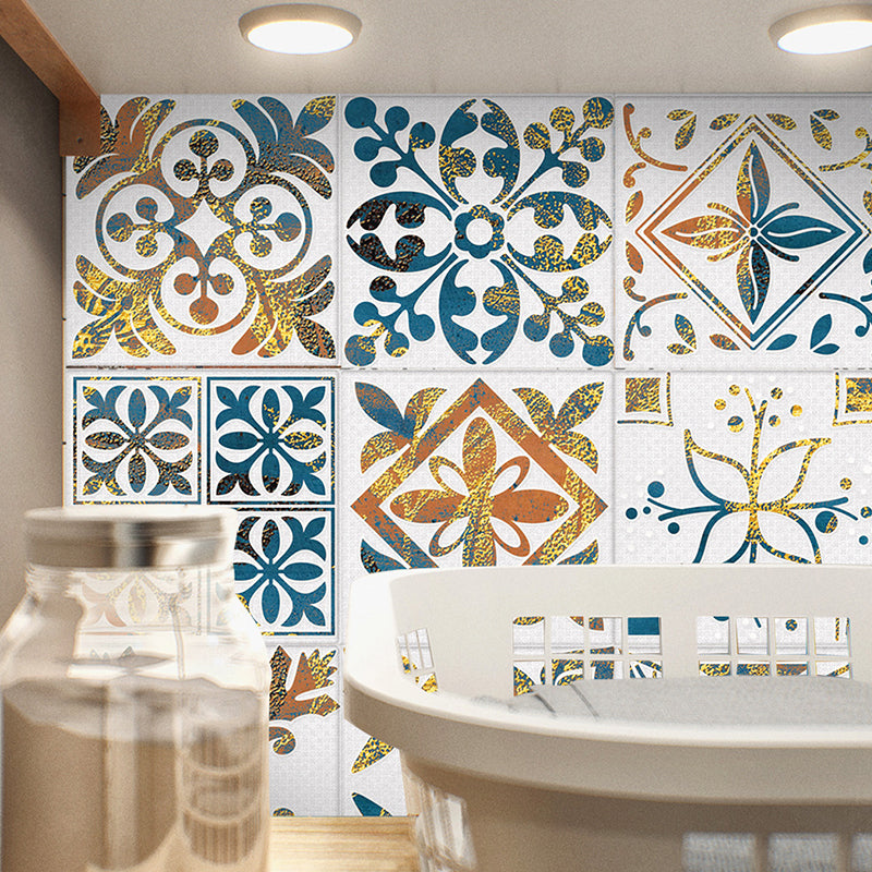 Vinyl Stick Wallpaper Panel Bohemian Botanix Wall Covering for Kitchen, Easy Peel Off