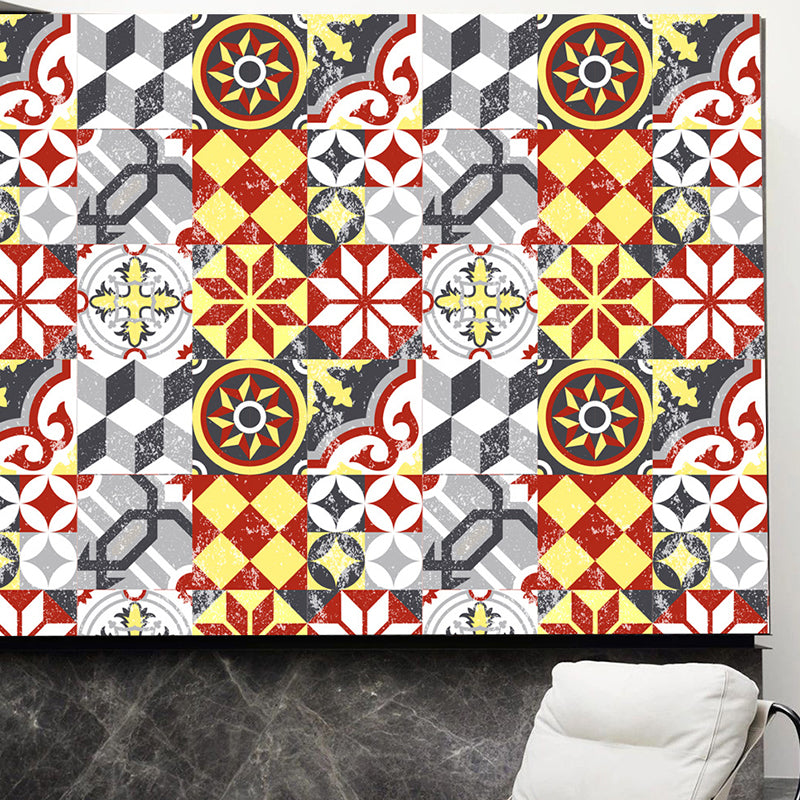 Vinyl Stick Wallpaper Panel Bohemian Botanix Wall Covering for Kitchen, Easy Peel Off