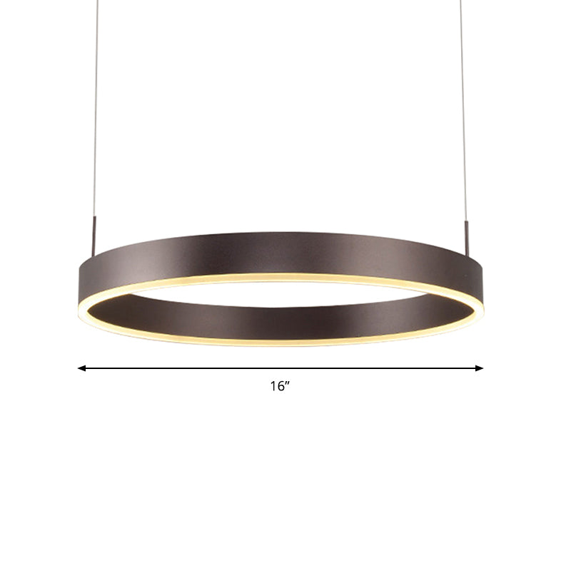 Modern 1/2/3-Light Suspension Pendant with Acrylic Shade Coffee Ring Chandelier Light in Warm/White Light