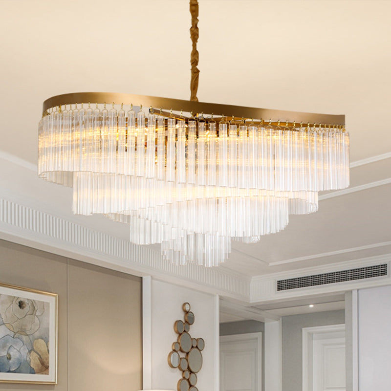 Spiral Clear Crystal Prisms Chandelier Light Contemporary 10/11 Bulbs Living Room Suspension Pendant, 21.5"/30" Wide
