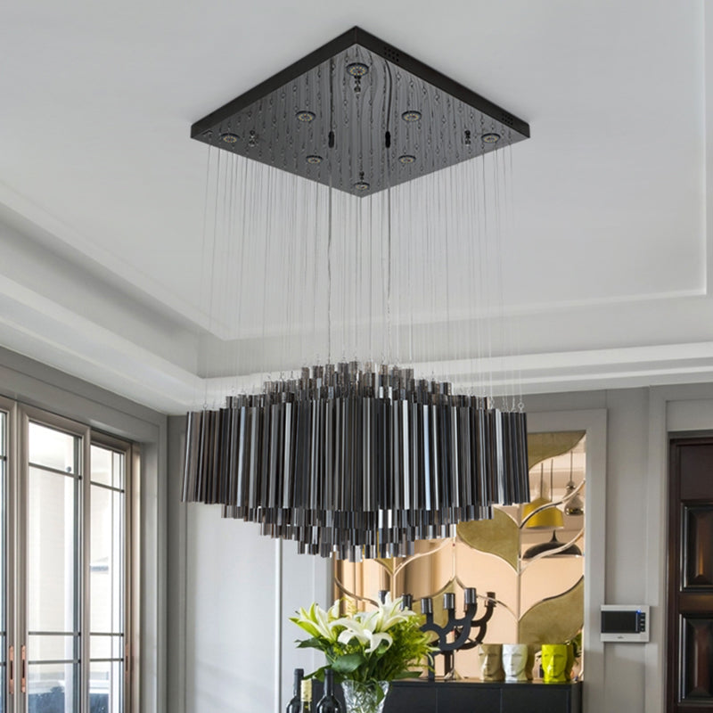 Luce multi soffitto esagonale nero Light MODERN MODERNY Crystal Bar Appeding Lighting for Dining Room