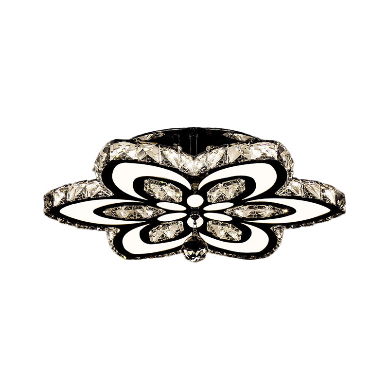 LED FLORAL SEMI FLUSH MONTO MODERNO Clear/Amber Cortes cuadrados CRISTALES ILUMINACIÓN PARA DORMITORIO