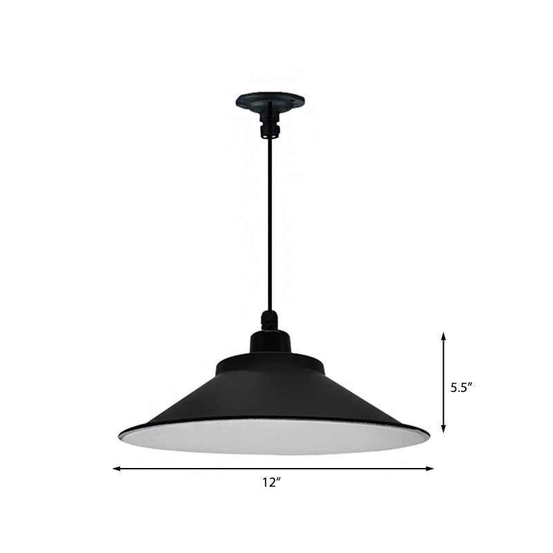 12 "/14" Dia 1 Apco di testa con la testa con a cono in metallo industriale a sospensione per interno in nero