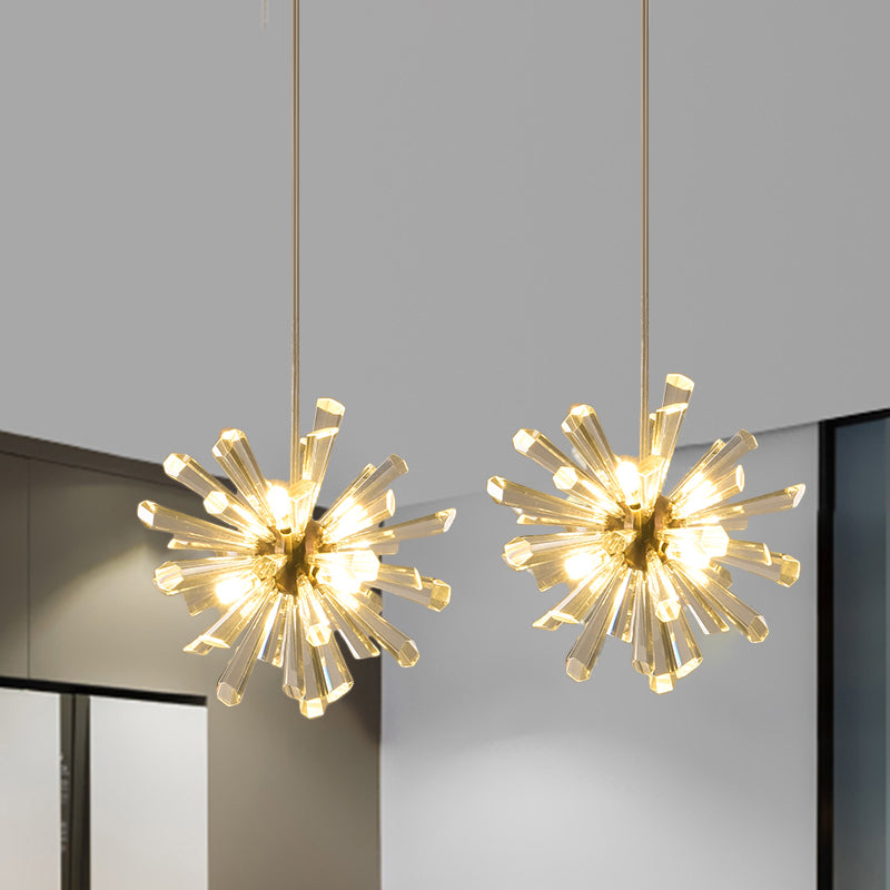 Glass Crystal Glass Crystal Sputnik Multipant Modern 3/6 Heads Sospension Lighting Freet in oro