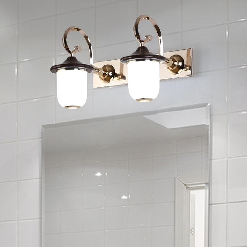 Lampada di montaggio a parete del cilindro classico 2/3 lampadine bianca Vanity Mirror Light con braccio di scorrimento in nero