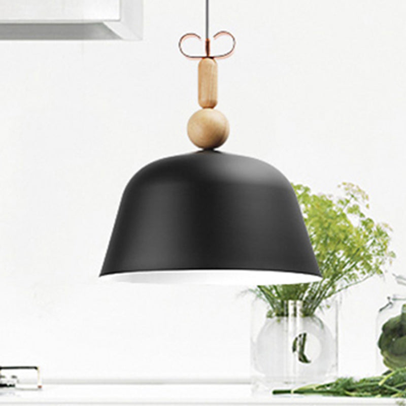 12 "/16" brede Noordse stijl Bell Pendant verlichting metalen enkel licht monochrome hangende lamp voor keukeneiland