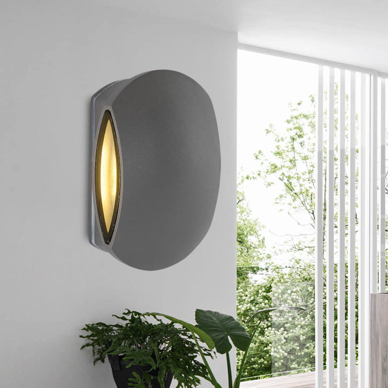 Lumière murale ronde extérieure en aluminium contemporain applique noire luminaire en chaud / blanc