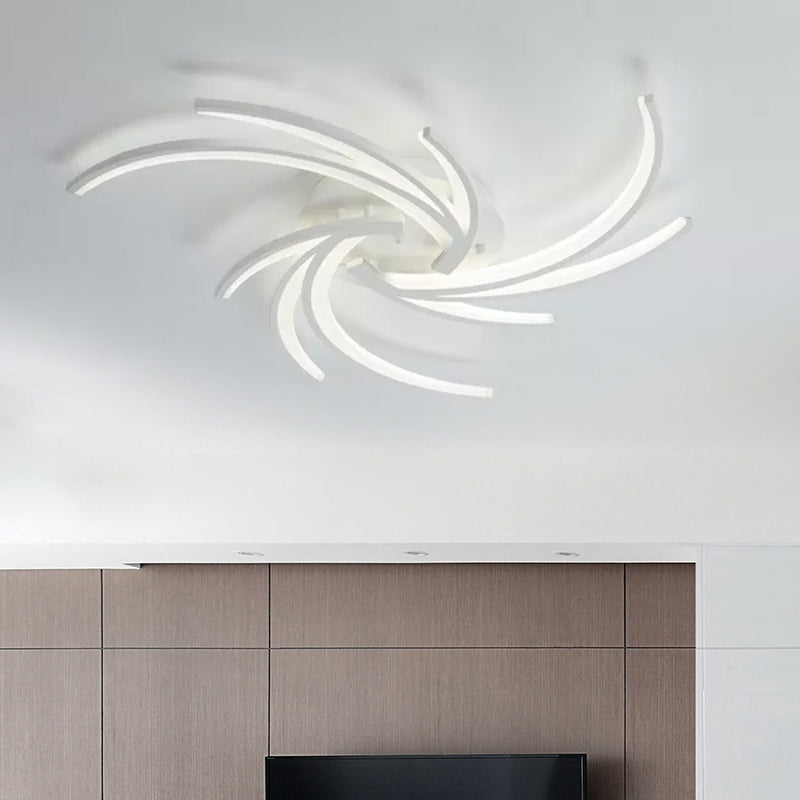Lampe encastrée à tourbillon moderne en acrylique, 3/4/5 lumières, plafonnier de chambre à coucher blanc chaud/blanc