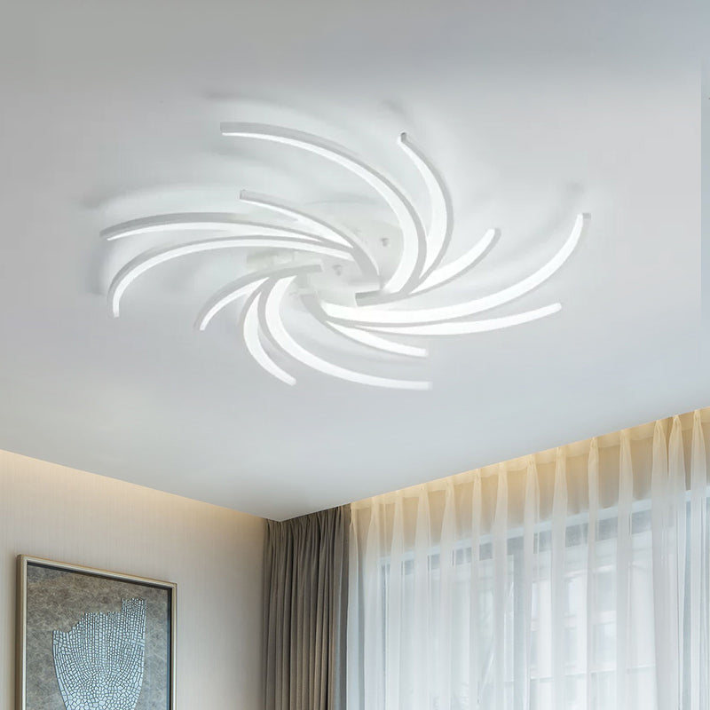Lampe encastrée à tourbillon moderne en acrylique, 3/4/5 lumières, plafonnier de chambre à coucher blanc chaud/blanc