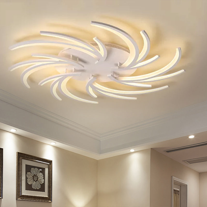 Lampe encastrée à tourbillon moderne en acrylique, 3/4/5 lumières, plafonnier de chambre à coucher blanc chaud/blanc