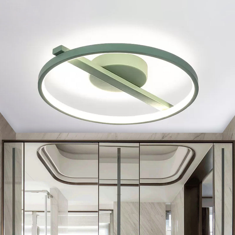 Acryl Ring Inbouw Modernisme Zwart/Wit/Blauw Plafondgemonteerd Licht voor Woonkamer in Warm/Wit, 12,5"/16,5"/20,5" Dia