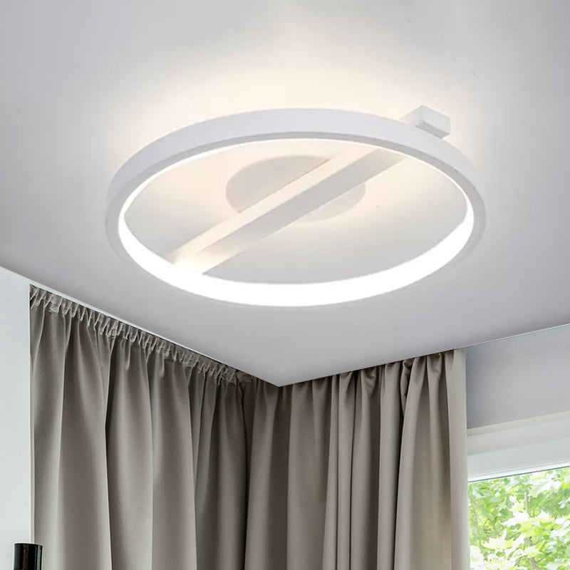 Acryl Ring Inbouw Modernisme Zwart/Wit/Blauw Plafondgemonteerd Licht voor Woonkamer in Warm/Wit, 12,5"/16,5"/20,5" Dia