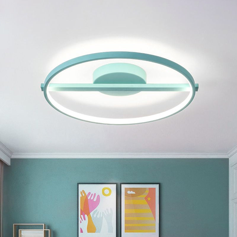Acryl Ring Inbouw Modernisme Zwart/Wit/Blauw Plafondgemonteerd Licht voor Woonkamer in Warm/Wit, 12,5"/16,5"/20,5" Dia