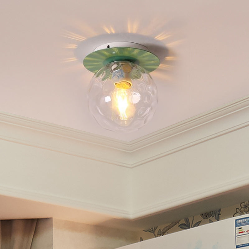 Opal Glass Global Plafonnier encastré moderne à 1 lumière avec auvent gris/blanc/vert/bois